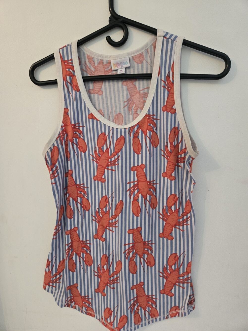 Lularoe Womens Lobster Tank Top Red Blue M Good Condition